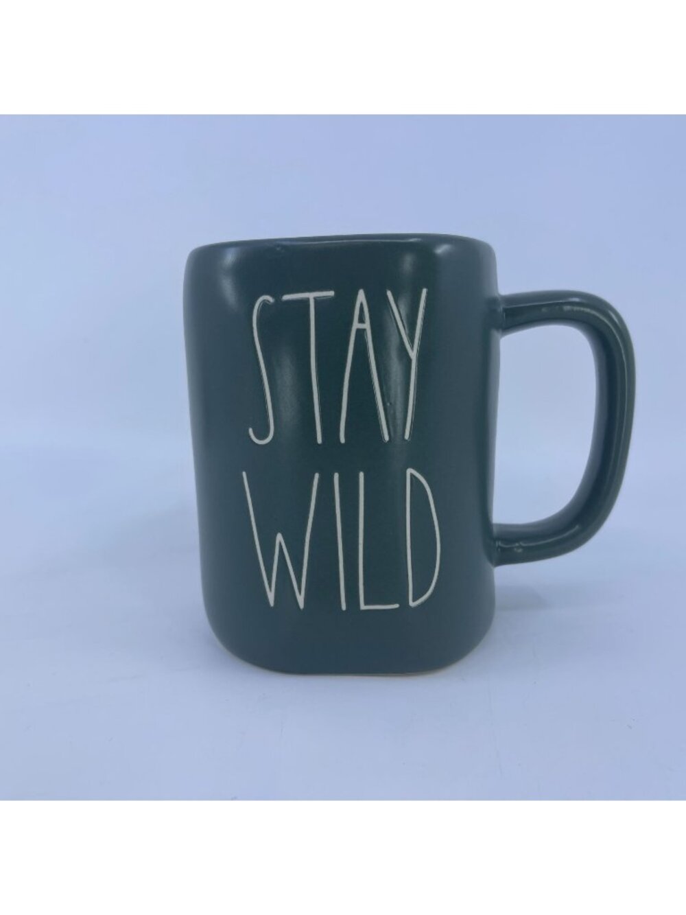 rae dunn "stay wild" mug rustic green camping vibes 18oz
